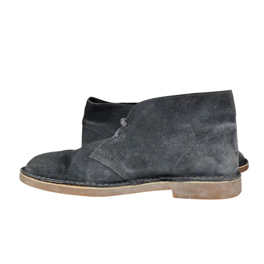 Clarks Chukka Boot sz 12M Men Desert Bushacre Suede Leather Gray Ankle NO INSOLE